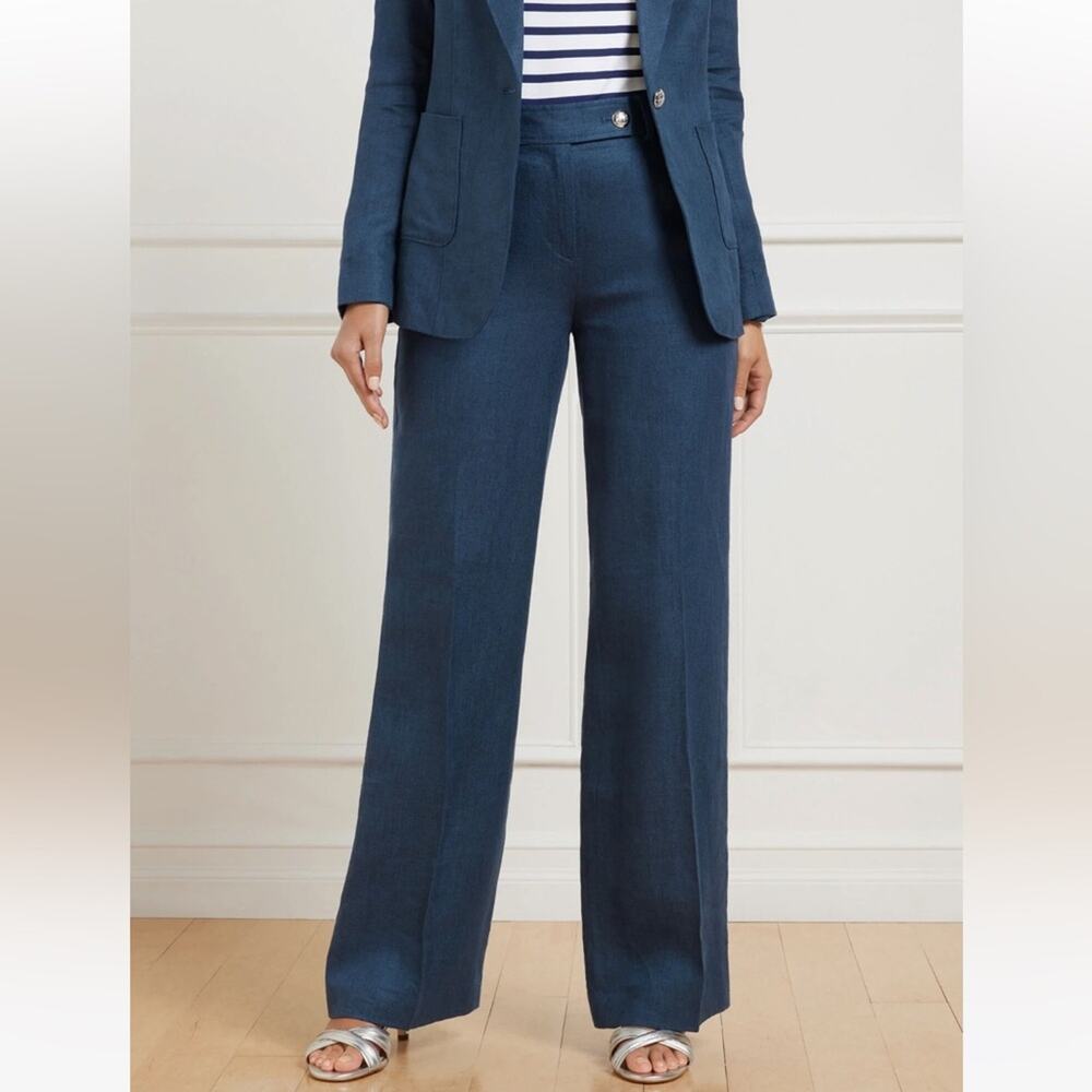 Talbots Greenwich Wide Leg Linen Pants - Picture 2 of 8